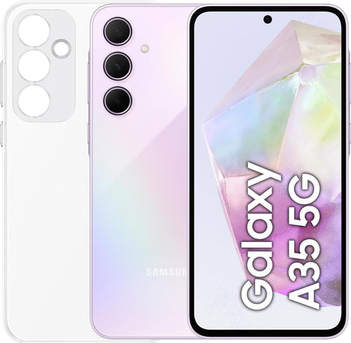 SAMSUNG-GALAXY-A35-5G-8GB-RAM-256GB-DUAL-SIM-AWESOME-LILAC-+-COVER-CLEAR-CASE-OMAGGIO