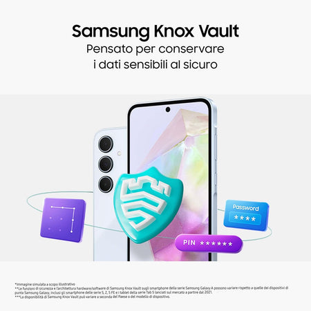 Samsung Galaxy A35 5G 6Gb Ram 128Gb Dual Sim Awesome Iceblu + Cover Clear Case Omaggio Usato