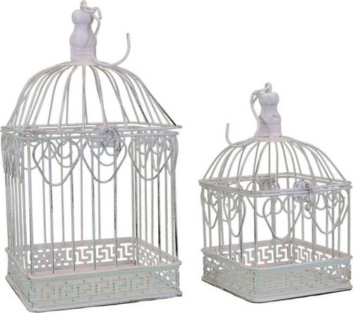 SAMUEL---set-di-2-gabbie-rettangolari-stile-provenzale-in-ferro-verniciato-Bianco-Milani-Home