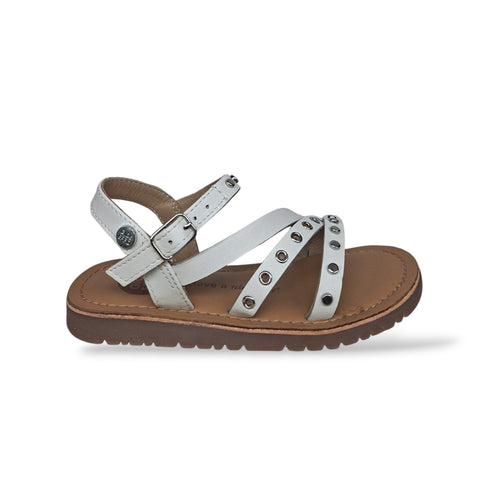 Sandali Bambina GIOSEPPO AWASI 78907 – Bianco in Pelle | Fibia per Cerimonia e Ogni Occasione Speciale