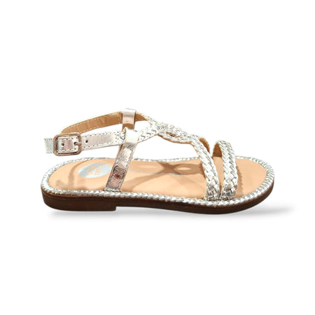 Sandali Bambina GIOSEPPO VIROQUA 75335 – Argento Pelle | Chiusura a Fibia per un Comfort Elegante e Duraturo