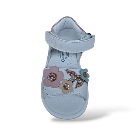 Sandali Tallonati Primi Passi Balducci Cita 7366 Bianco-Rosa – Pelle con Velcro