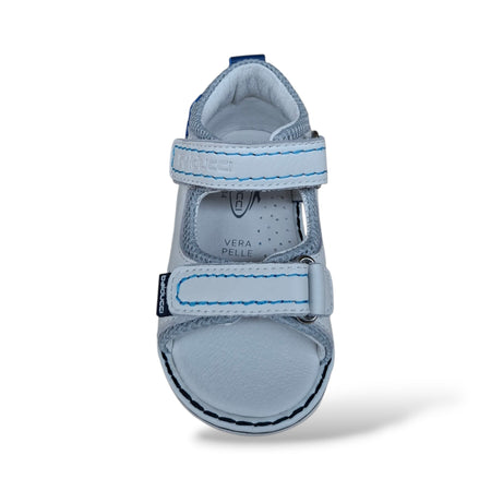 Sandali Tallonati Primi Passi Balducci Cita 7368 Bianco-Azzurro – Pelle con Velcro