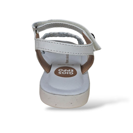 Sandali Bambina GIOSEPPO MAHIU 78894 – Bianco in Pelle | Velcro per Cerimonia e Uso Quotidiano