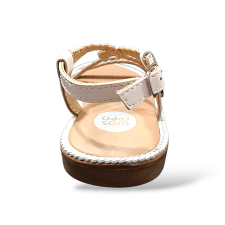 Sandali Bambina GIOSEPPO VIROQUA 75335 – Pelle Bianca | Chiusura a Fibia per un Comfort Elegante e Duraturo