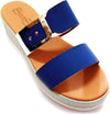 Sandali Fascia Donna Platform Zeppa a Fasce Zeppe Estive Blu Rebecca Borgia con Fibbia ART. C4 zatteroni donna L'Orchidea - Siderno, Commerciovirtuoso.it