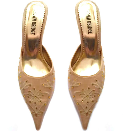 Brown Bridge Scarpe Donna Estive Punta Scarpa Estiva Elegante Ricamata Perline Scarpa Oro Chiaro Tacchi Donna Gioiello ART. 808-661 zoccoletta donna L'Orchidea - Siderno, Commerciovirtuoso.it