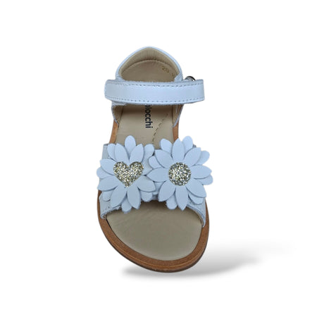 Sandali Tallonati Primi Passi Balocchi Paris 161339 Bianco-Oro – Pelle Velcro Bambine