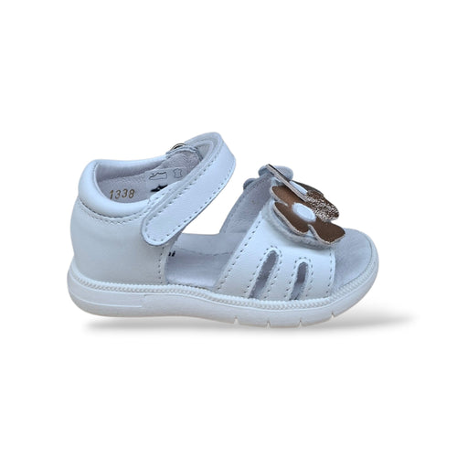 Sandali Tallonati Primi Passi Balocchi Paris 161338 Bianco-Argento-Oro-Bronzo – Pelle Velcro