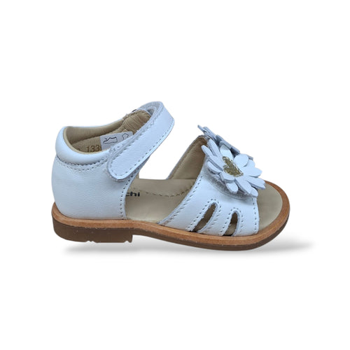 Sandali Tallonati Primi Passi Balocchi Paris 161339 Bianco-Oro – Pelle Velcro Bambine