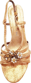 Sandalo Estivo Donna Gioiello Oro Sandali Estivi Fiori di Pietre Luminosi Brown Bridge ART. FN324-106 ZOCCOLETTA L'Orchidea - Siderno, Commerciovirtuoso.it