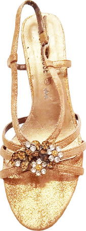 Sandalo Estivo Donna Gioiello Oro Sandali Estivi Fiori di Pietre Luminosi Brown Bridge ART. FN324-106 ZOCCOLETTA L'Orchidea - Siderno, Commerciovirtuoso.it