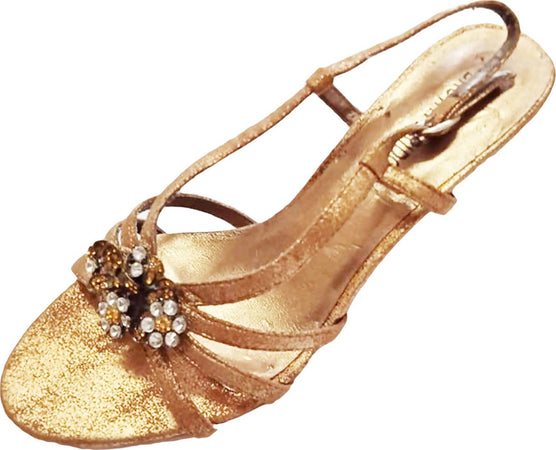 Sandalo Estivo Donna Gioiello Oro Sandali Estivi Fiori di Pietre Luminosi Brown Bridge ART. FN324-106 ZOCCOLETTA L'Orchidea - Siderno, Commerciovirtuoso.it