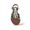Sandalo Bambine e Ragazze Grunland Junior Inda 1981 Beige-Multi – Pelle con Velcro