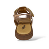 Sandali Bambina Eleganti Cerimonia Platis P3245 Bronzato Ramato Pelle Fasce Comunione