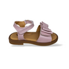 Sandali Bambina Eleganti Cerimonia Platis P3254 Cipria Rosa Pelle Fiocco Velcro Comunione