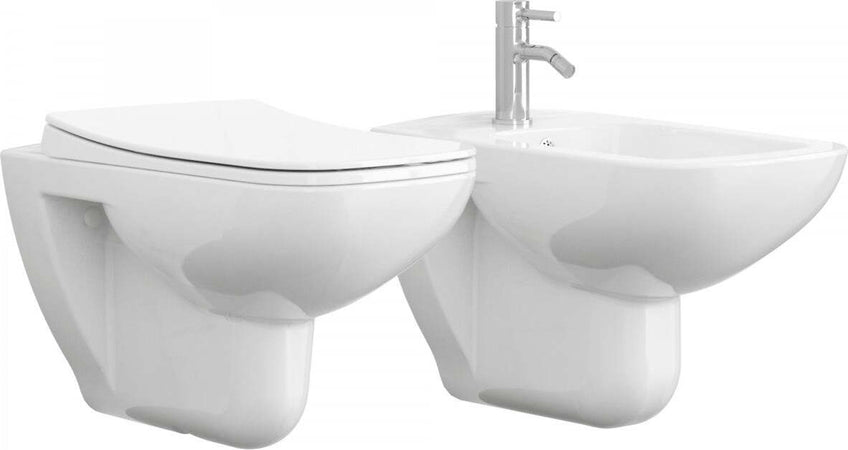 Sanitari-Sospesi-Filo-Muro-in-ceramica-bianca-con-copri-vaso-frizionato-Glam