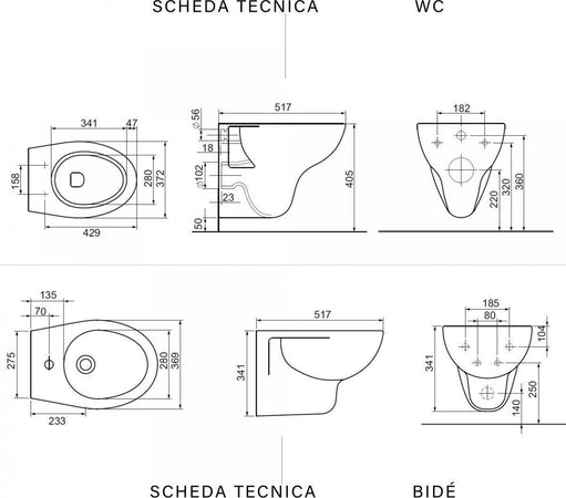 Sanitari-Sospesi-Filo-Muro-in-ceramica-bianca-con-copri-vaso-frizionato-Sky