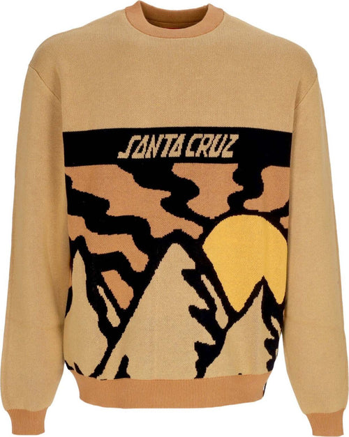 SANTA-CRUZ-Maglione-Uomo-Vista-Knit-Crewneck-Parchment-da-uomo