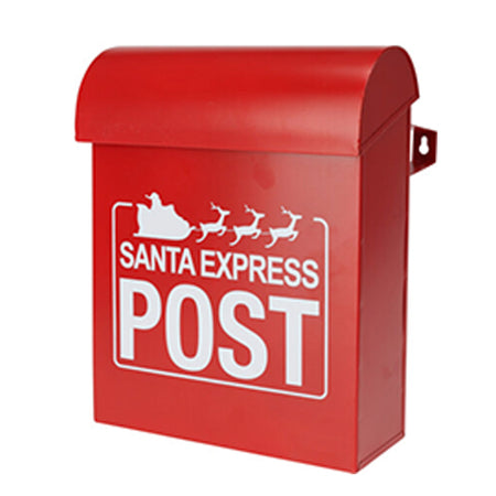 Cassetta postale per lettere colore rosso decorazione natalizia 29 cm