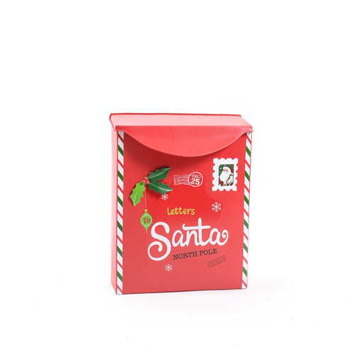 Cassetta postale Babbo Natale per lettere colore rosso decorazione natalizia