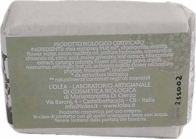 Sapone Mani Viso Corpo Naturale Biologico Tiglio E Malva Saponetta 100% BIO Lavorata a Freddo Sapone Delicato Ingredienti da Agricoltura Biologica Bellezza/Bagno e corpo/Detergenti per il corpo/Saponette L’Olea Biocosmesi - Castelbottaccio, Commerciovirtuoso.it