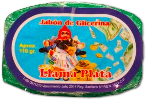 Saponetta Esoterica Santería Llama Plata Jabon De Glicerina Verde Sapone Solido Tradizionale Esoterico Attirano Denaro, Prosperità, Abbondanza