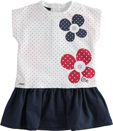 SARABANDA Abito con fiori e strass per bambina 1451273000 12730 Vestitino Bianco Blu Fiori Bimba Abitino Estivo Abbigliamento Sanitaria Gioia del Bimbo - Villa San Giovanni, Commerciovirtuoso.it