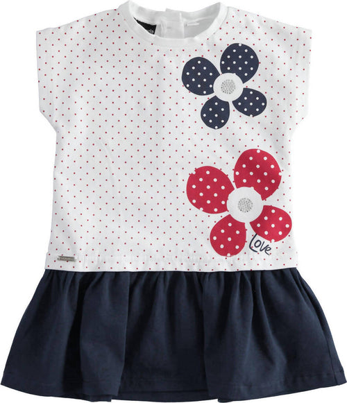 SARABANDA Abito con fiori e strass per bambina 1451273000 12730 Vestitino Bianco Blu Fiori Bimba Abitino Estivo Abbigliamento Sanitaria Gioia del Bimbo - Villa San Giovanni, Commerciovirtuoso.it