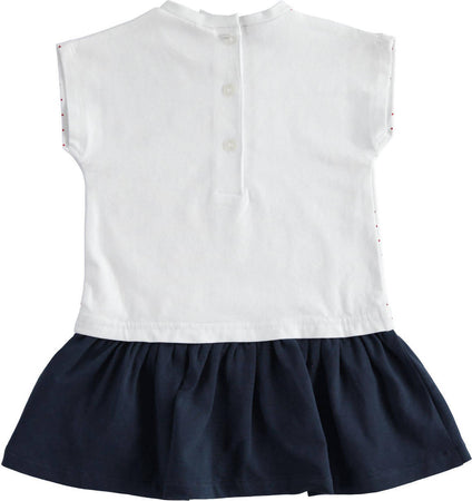 SARABANDA Abito con fiori e strass per bambina 1451273000 12730 Vestitino Bianco Blu Fiori Bimba Abitino Estivo Abbigliamento Sanitaria Gioia del Bimbo - Villa San Giovanni, Commerciovirtuoso.it