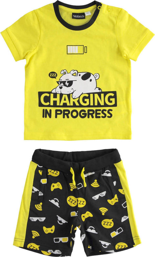 SARABANDA Completo sportivo 100% cotone t-shirt e pantalone corto per bambino 1271277500 12775 colore 6PM7 Abbigliamento Sanitaria Gioia del Bimbo - Villa San Giovanni, Commerciovirtuoso.it