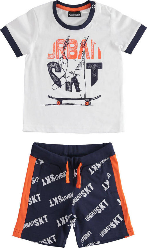 SARABANDA Completo sportivo 100% cotone t-shirt e pantalone corto per bambino 1271277500 12775 colore 6PM8 Abbigliamento Sanitaria Gioia del Bimbo - Villa San Giovanni, Commerciovirtuoso.it