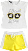 SARABANDA Completo t-shirt e short con diverse fantasie per bambina 1871273700 12737 Completino Bimba Estate Giallo Bianco Abbigliamento Sanitaria Gioia del Bimbo - Villa San Giovanni, Commerciovirtuoso.it