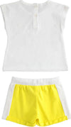 SARABANDA Completo t-shirt e short con diverse fantasie per bambina 1871273700 12737 Completino Bimba Estate Giallo Bianco Abbigliamento Sanitaria Gioia del Bimbo - Villa San Giovanni, Commerciovirtuoso.it
