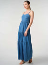 Sarah-Chole-Vestito-Donna-Jeans-Estivo-Lungo-Casual-LIAM-Abito-In-Cotone-Denim-Blu