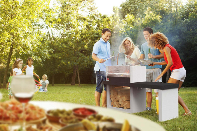 Sarom Barbecue in Muratura Porto Barbecue Carbonella/legna Con Tavolo Laterale
