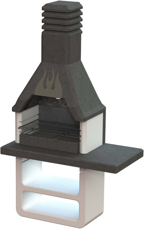 Sarom Barbecue in Muratura Prometeo Bbq Carbonella E Legna Made in Italy Con Ampio Piano Di Appoggio Montaggio Facile
