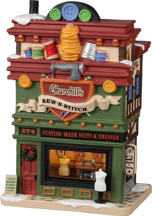 Sartoria Churchill's , edificio luminoso per villaggio di Natale in Porcellana‎ Casa e cucina/Decorazioni per interni/Addobbi e decorazioni per ricorrenze/Decorazioni natalizie/Oggettistica MagiediNatale.it - Altamura, Commerciovirtuoso.it