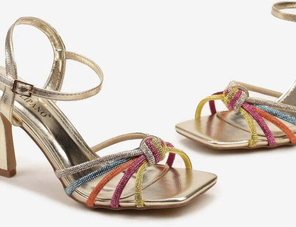 Sasha - Sandali con strass e fiocco intrecciato
