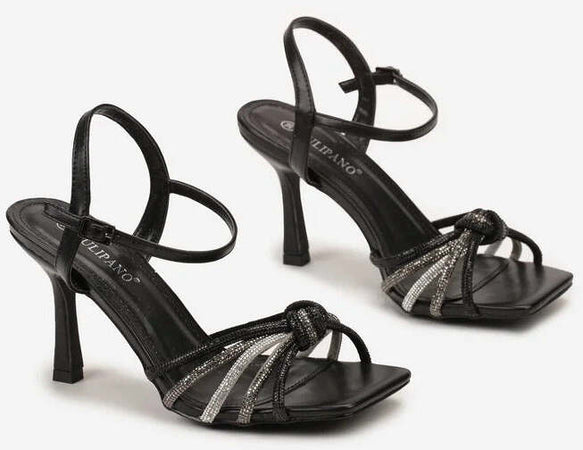 Sasha - Sandali con strass e fiocco intrecciato