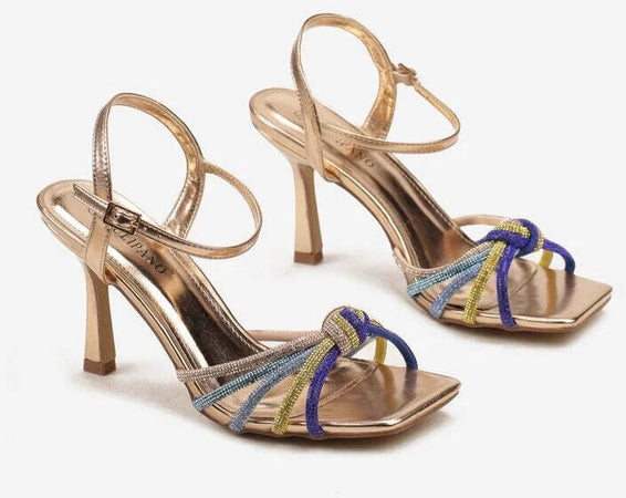 Sasha - Sandali con strass e fiocco intrecciato