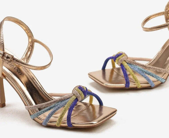 Sasha - Sandali con strass e fiocco intrecciato