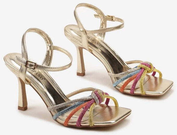 Sasha - Sandali con strass e fiocco intrecciato