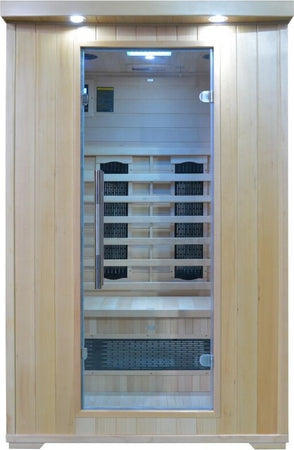 Sauna-Infrarossi-per-2-persone-in-Legno-Hemlock-120x120-Red