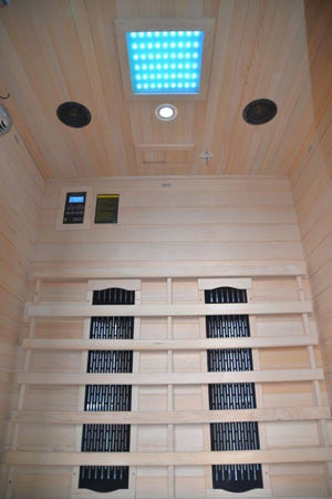 Sauna-Infrarossi-per-2-persone-in-Legno-Hemlock-120x120-Red