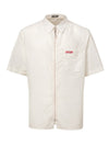 Dior Camicia Mezza Manica con Zip in Bianco con Logo da uomo