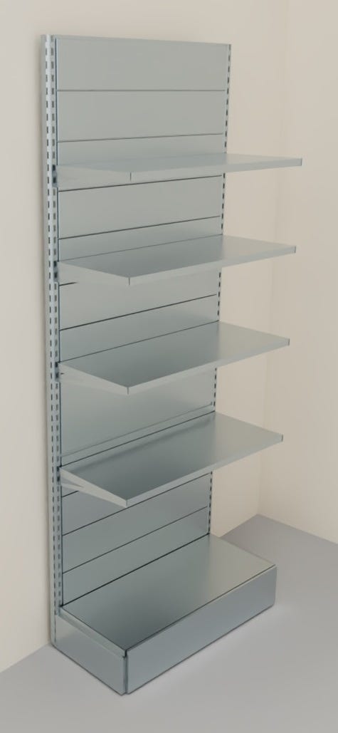 Scaffalatura zincata di metallo per arredo negozi di vario genere cm. 100x40x250h