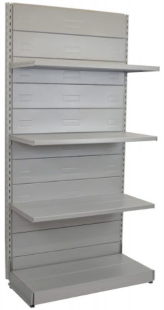 Scaffale metallo verniciato alluminio per negozio cm. 97x40x200h