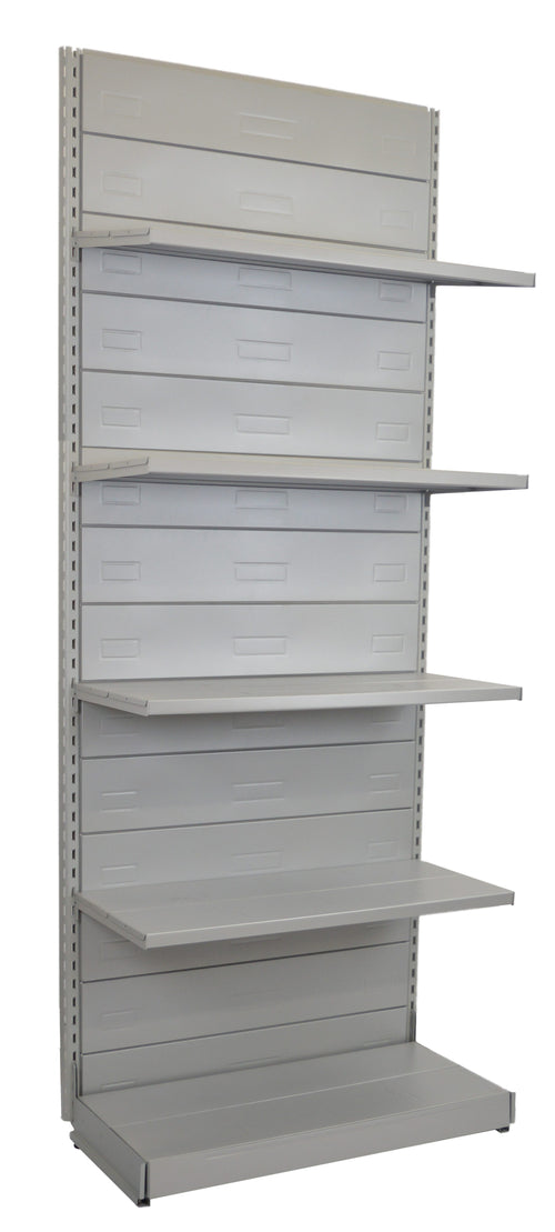 Scaffale metallico alluminio per arredamento negozi cm. 97x40x250h