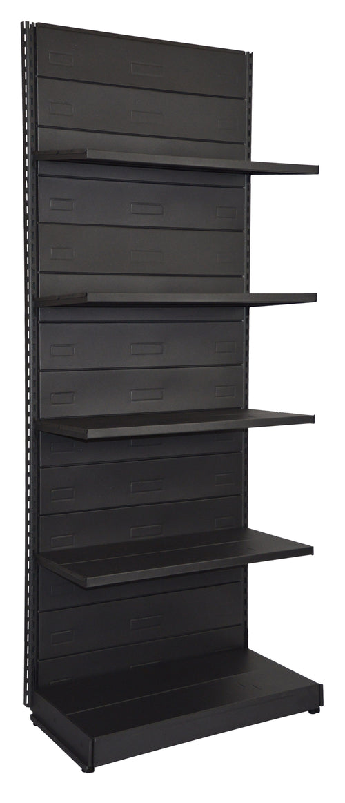 Scaffalatura in metallo verniciato nero ghisa da negozio cm. 100x40x250h